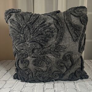 Waterford Fine Linens Square 18”18” Throw Pillow Grey Charcoal